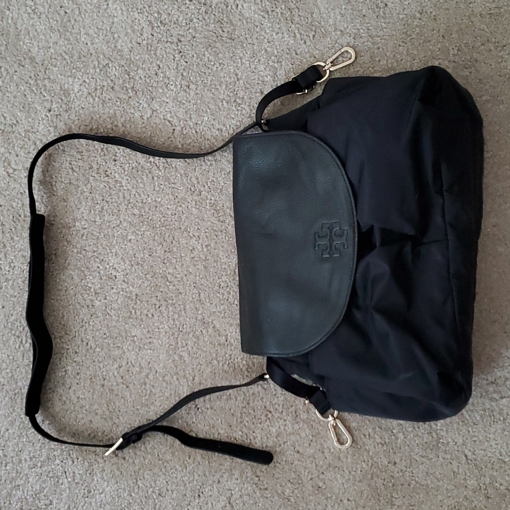 Tory Burch Thea Nylon Pebbled Leather Adjustable Diaper Bag
